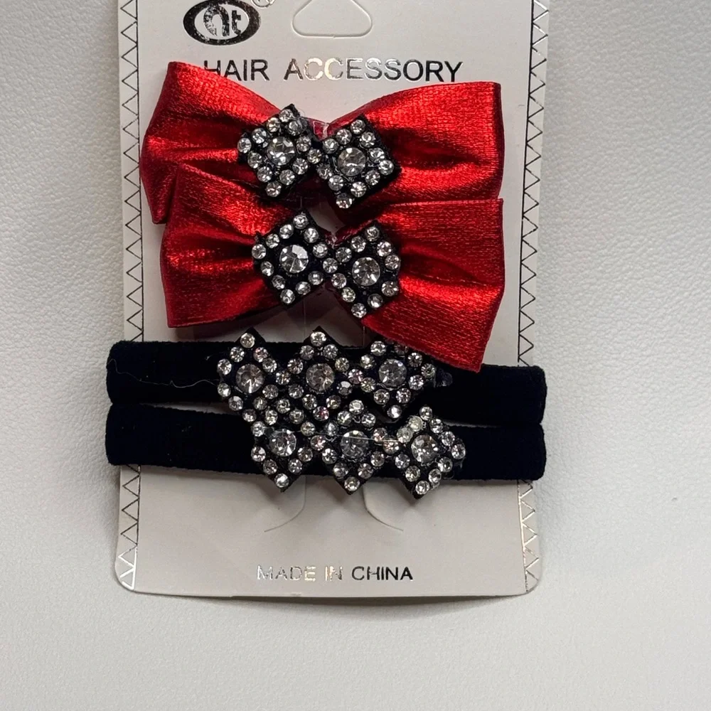 Gold and Black Hair Accessories with Elegant Rhinestone Embellishments